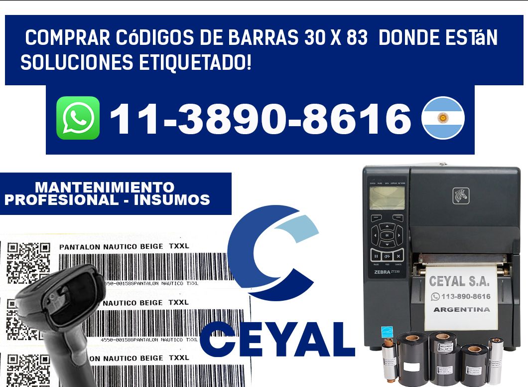 Comprar códigos de barras 30 x 83 donde están soluciones etiquetado!