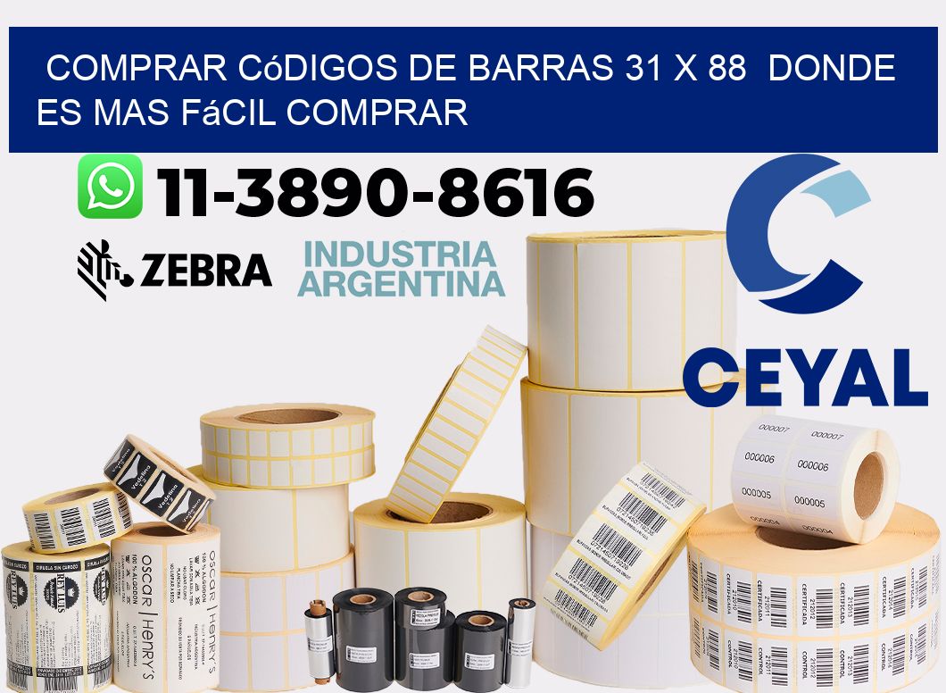 Comprar códigos de barras 31 x 88  Donde es mas fácil comprar