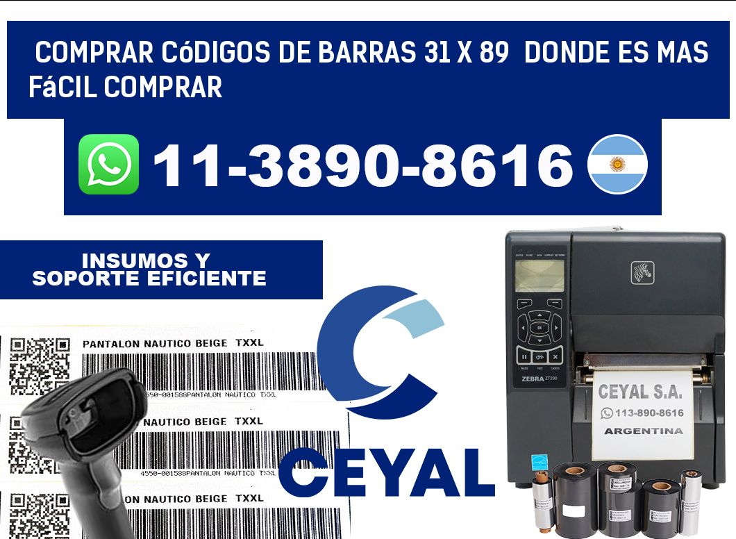 Comprar códigos de barras 31 x 89  Donde es mas fácil comprar