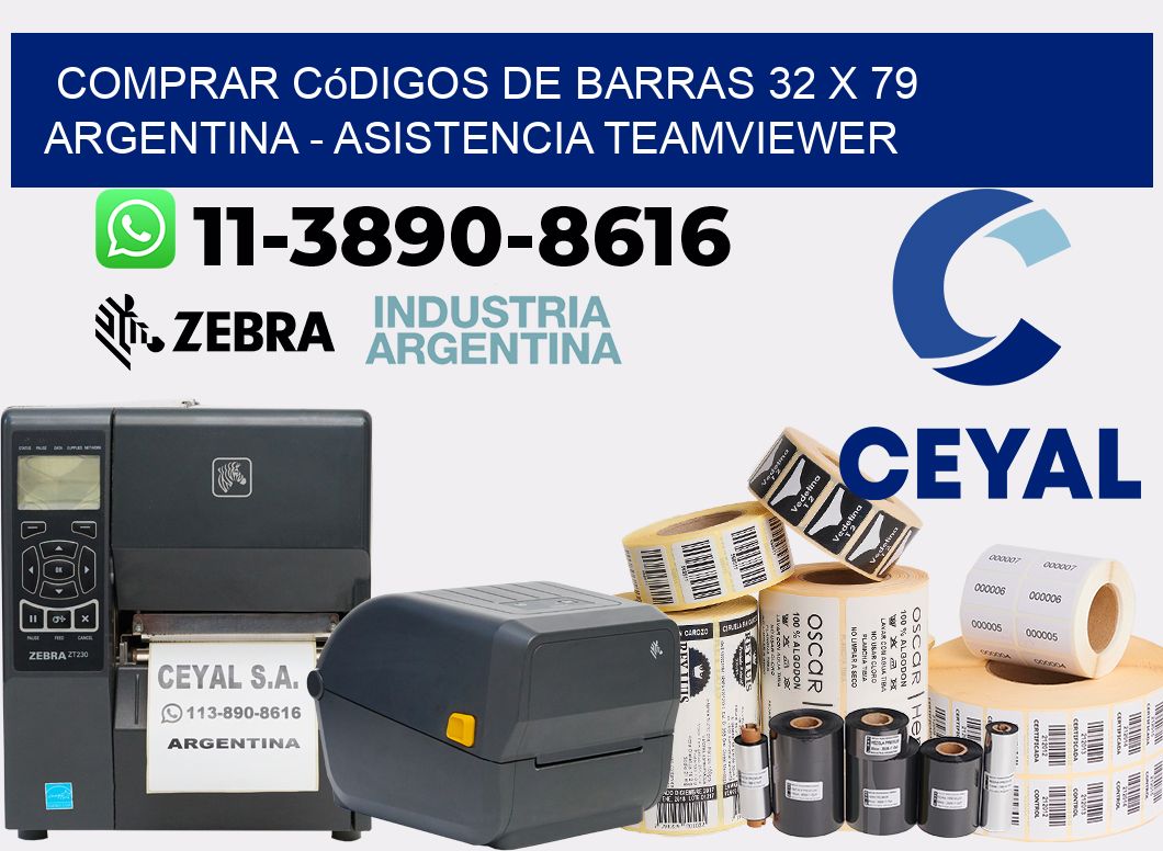 Comprar códigos de barras 32 x 79 argentina - asistencia teamviewer