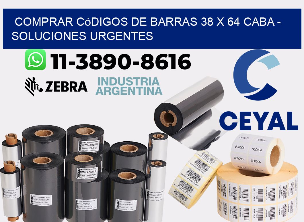 Comprar códigos de barras 38 x 64 CABA - soluciones urgentes
