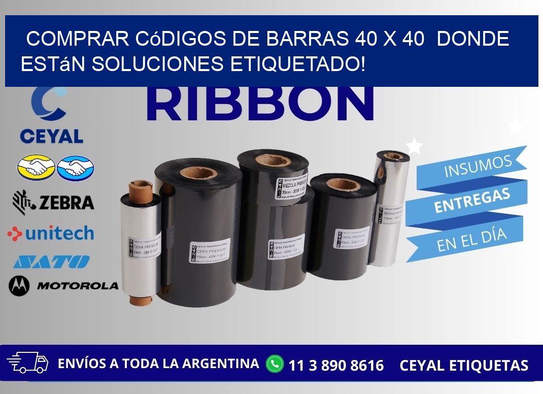 Comprar códigos de barras 40 x 40  donde están soluciones etiquetado!