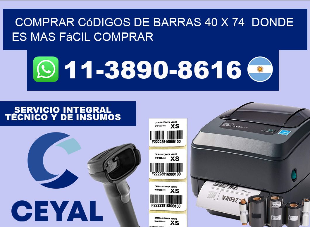 Comprar códigos de barras 40 x 74  Donde es mas fácil comprar