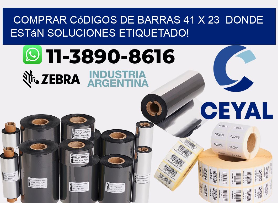 Comprar códigos de barras 41 x 23  donde están soluciones etiquetado!