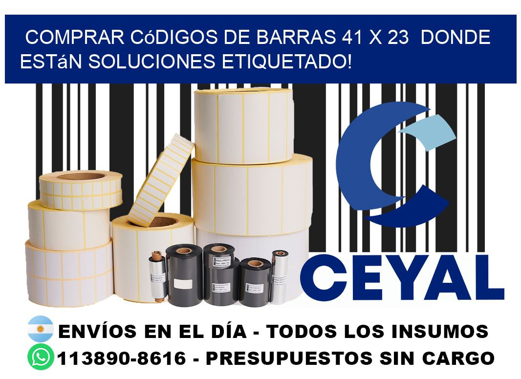 Comprar códigos de barras 41 x 23  donde están soluciones etiquetado!