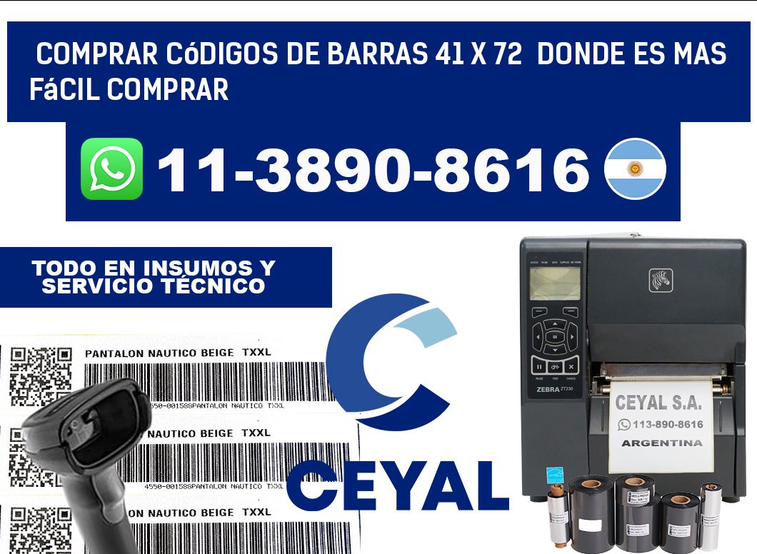 Comprar códigos de barras 41 x 72  Donde es mas fácil comprar
