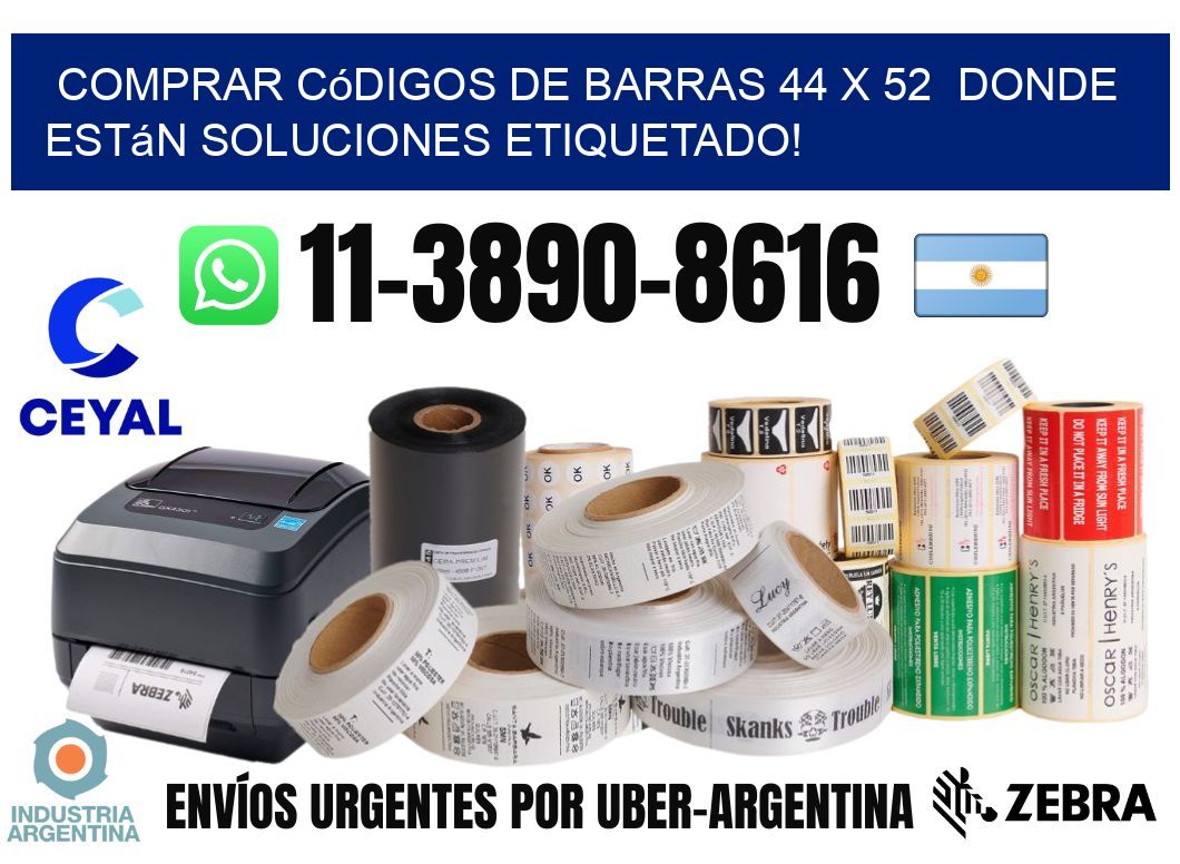Comprar códigos de barras 44 x 52  donde están soluciones etiquetado!