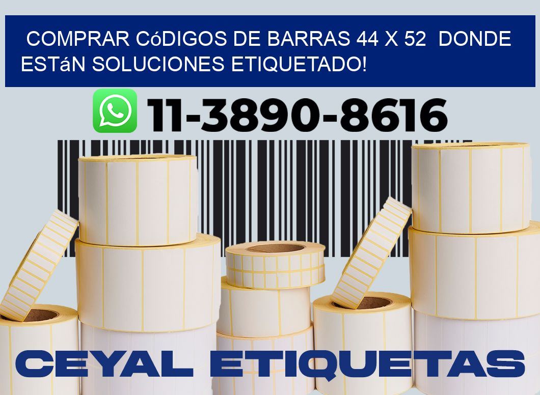 Comprar códigos de barras 44 x 52  donde están soluciones etiquetado!