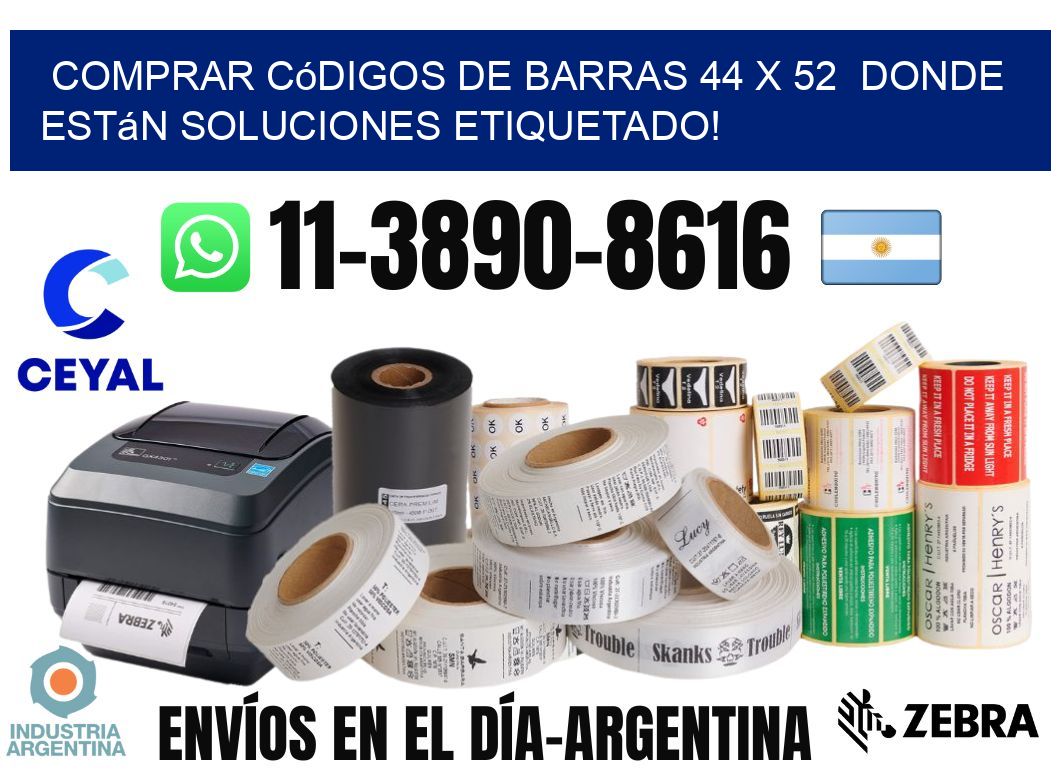 Comprar códigos de barras 44 x 52  donde están soluciones etiquetado!