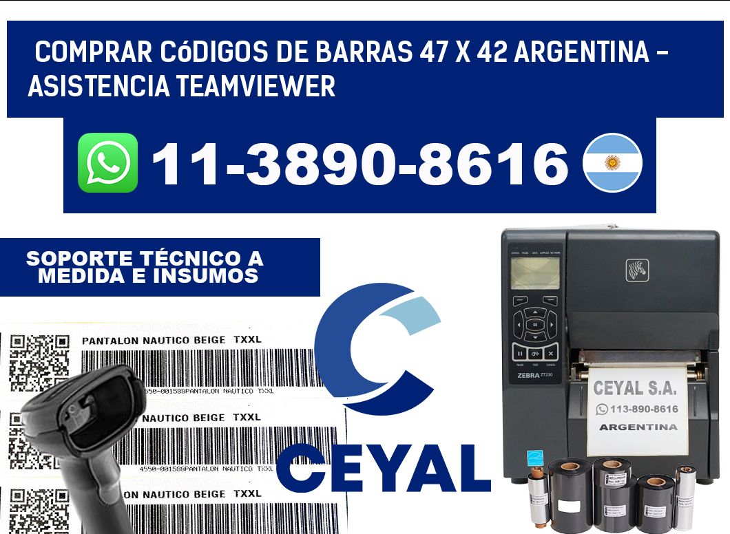 Comprar códigos de barras 47 x 42 argentina - asistencia teamviewer