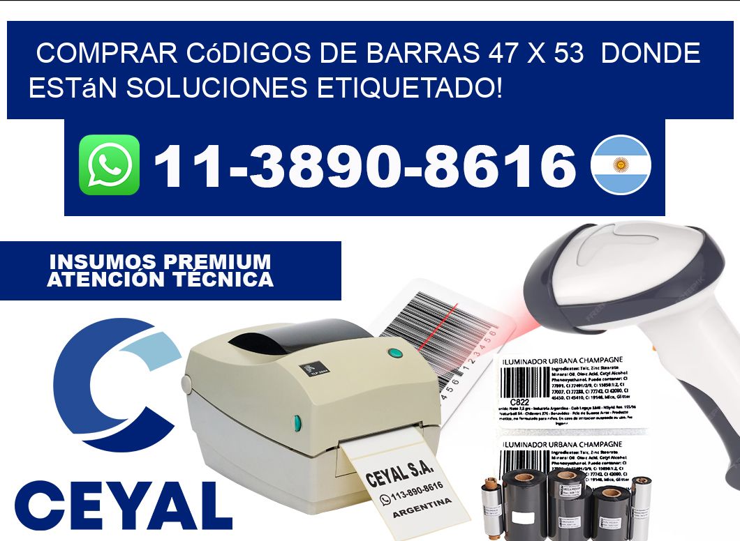 Comprar códigos de barras 47 x 53 donde están soluciones etiquetado!