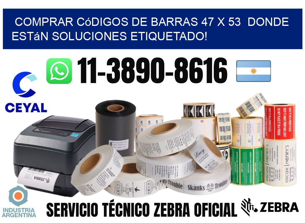 Comprar códigos de barras 47 x 53 donde están soluciones etiquetado!