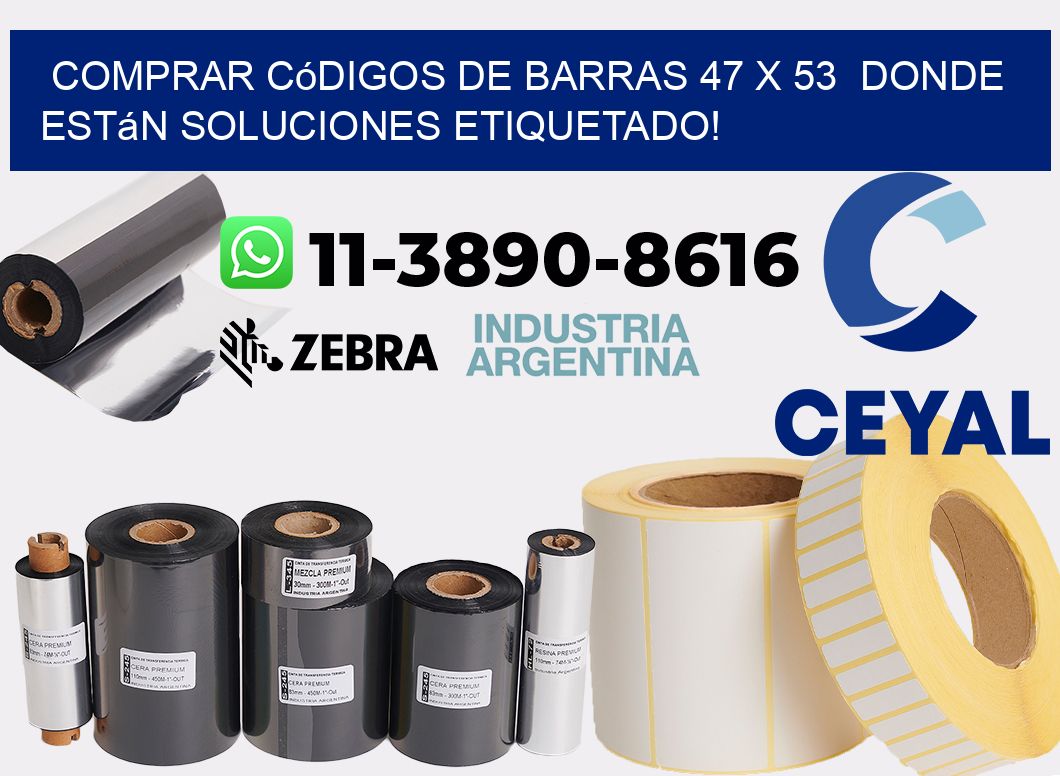 Comprar códigos de barras 47 x 53 donde están soluciones etiquetado!
