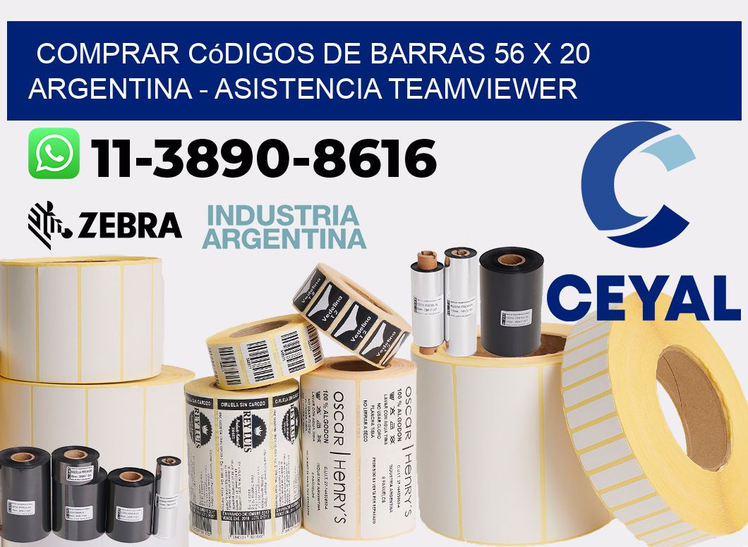 Comprar códigos de barras 56 x 20 argentina - asistencia teamviewer