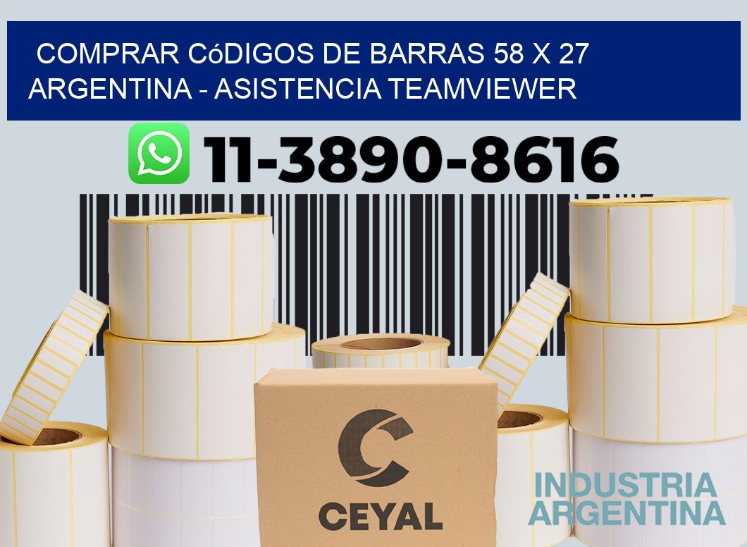Comprar códigos de barras 58 x 27 argentina - asistencia teamviewer