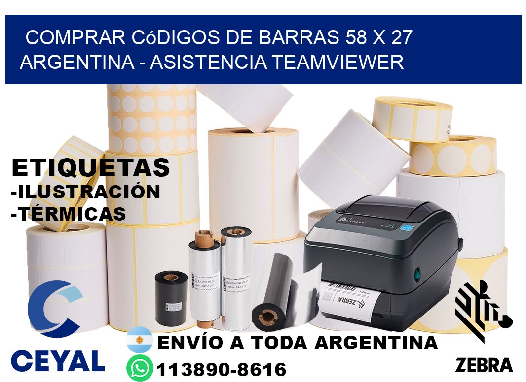 Comprar códigos de barras 58 x 27 argentina - asistencia teamviewer