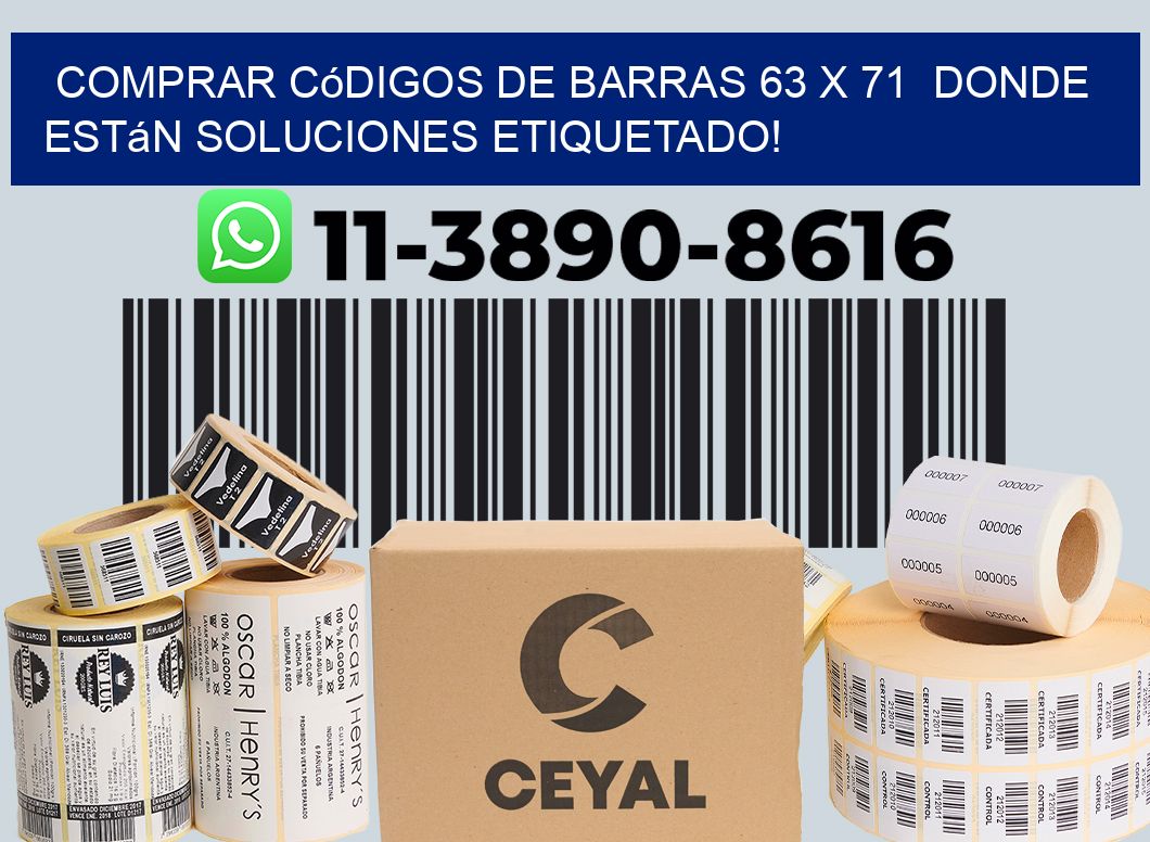 Comprar códigos de barras 63 x 71 donde están soluciones etiquetado!
