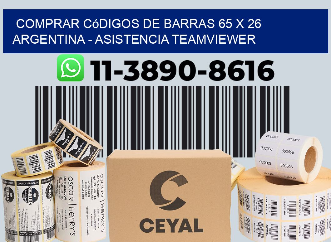 Comprar códigos de barras 65 x 26 argentina - asistencia teamviewer