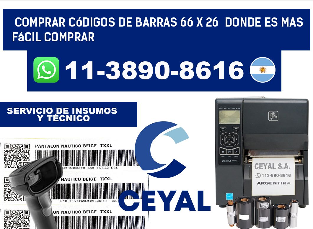 Comprar códigos de barras 66 x 26  Donde es mas fácil comprar