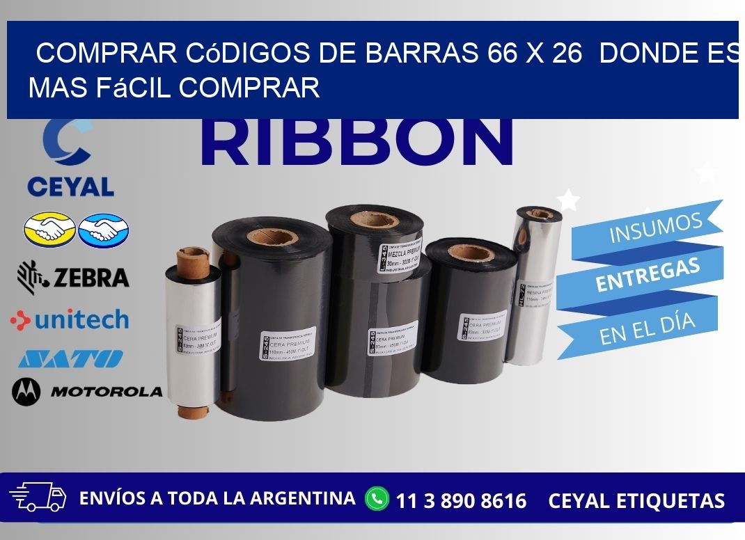 Comprar códigos de barras 66 x 26  Donde es mas fácil comprar