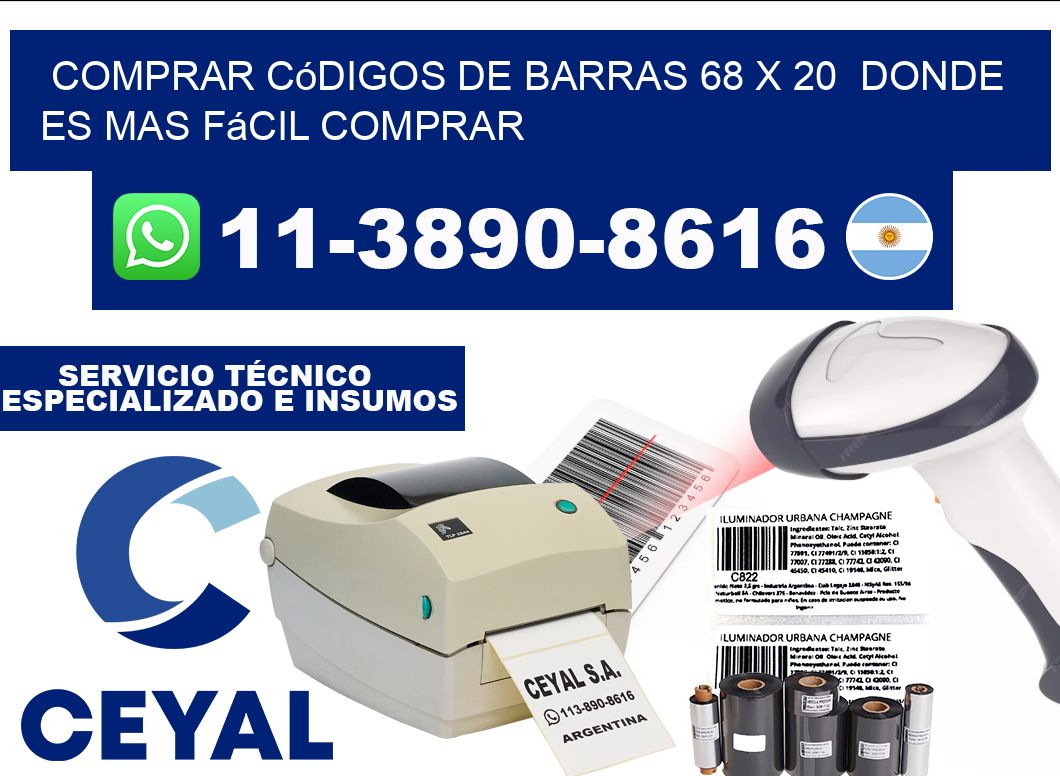 Comprar códigos de barras 68 x 20 Donde es mas fácil comprar
