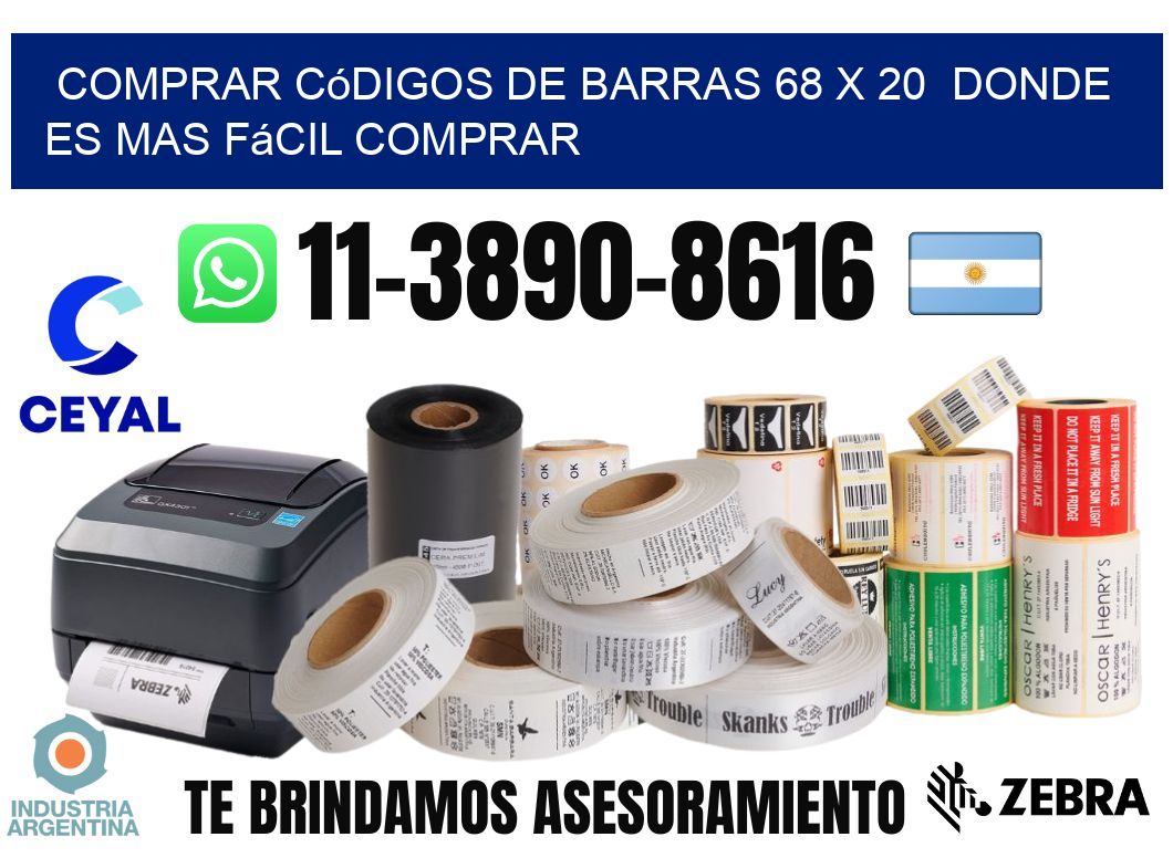Comprar códigos de barras 68 x 20 Donde es mas fácil comprar