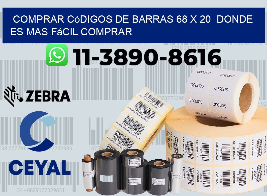 Comprar códigos de barras 68 x 20 Donde es mas fácil comprar