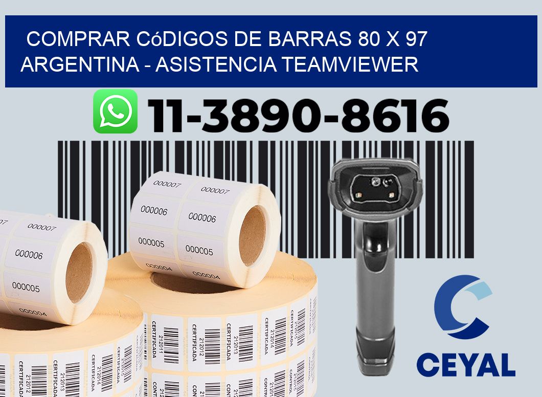 Comprar códigos de barras 80 x 97 argentina - asistencia teamviewer