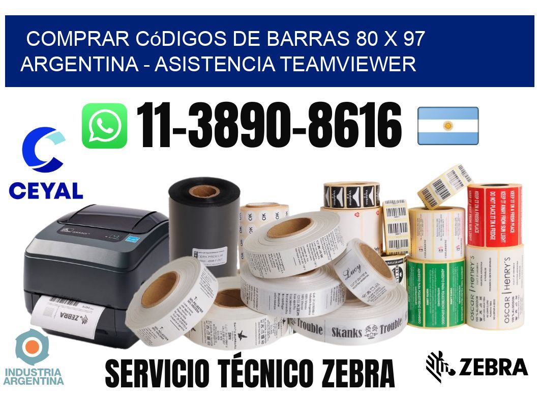 Comprar códigos de barras 80 x 97 argentina - asistencia teamviewer