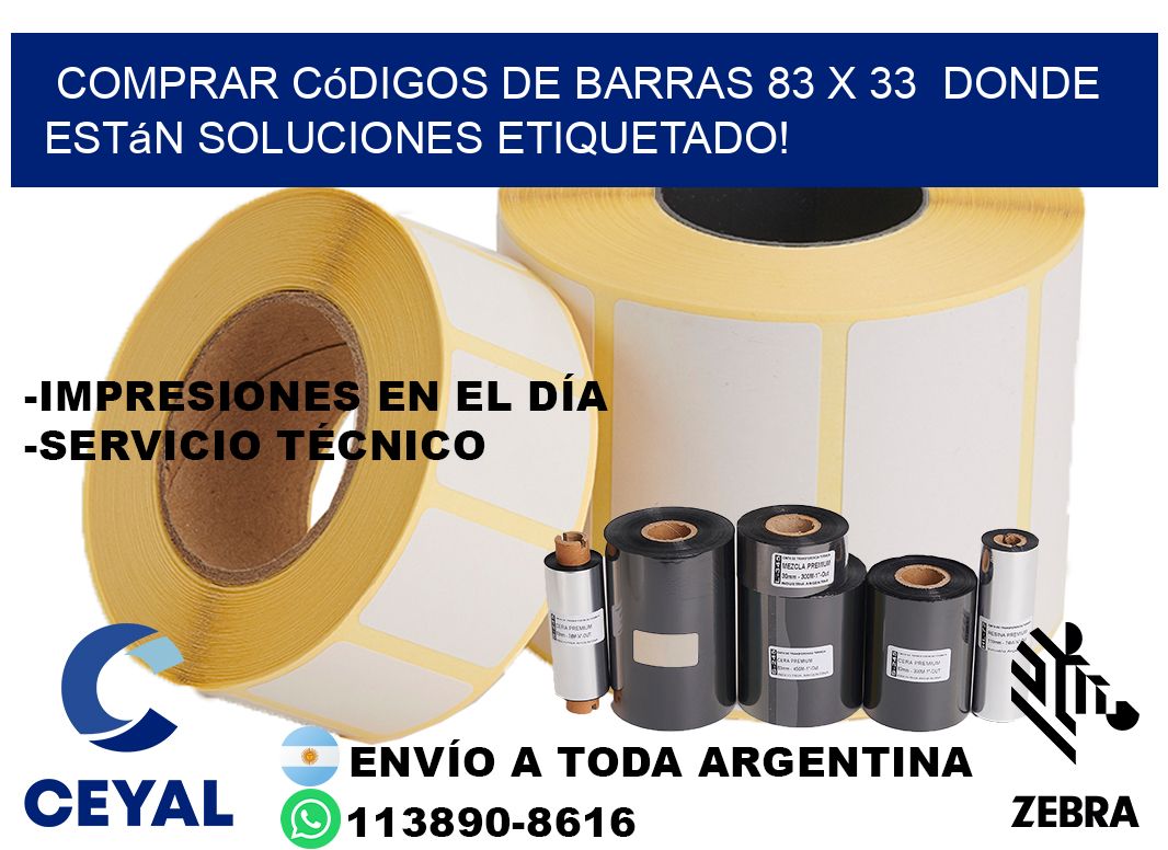Comprar códigos de barras 83 x 33  donde están soluciones etiquetado!