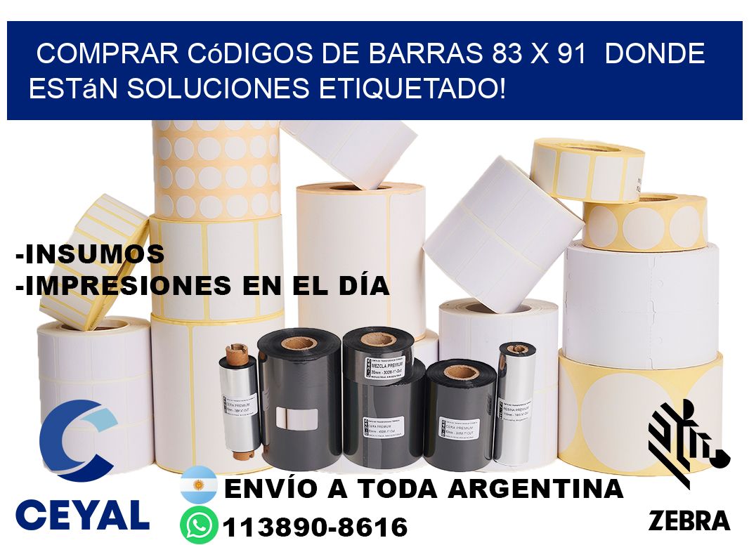 Comprar códigos de barras 83 x 91  donde están soluciones etiquetado!