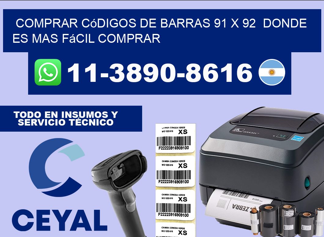 Comprar códigos de barras 91 x 92  Donde es mas fácil comprar