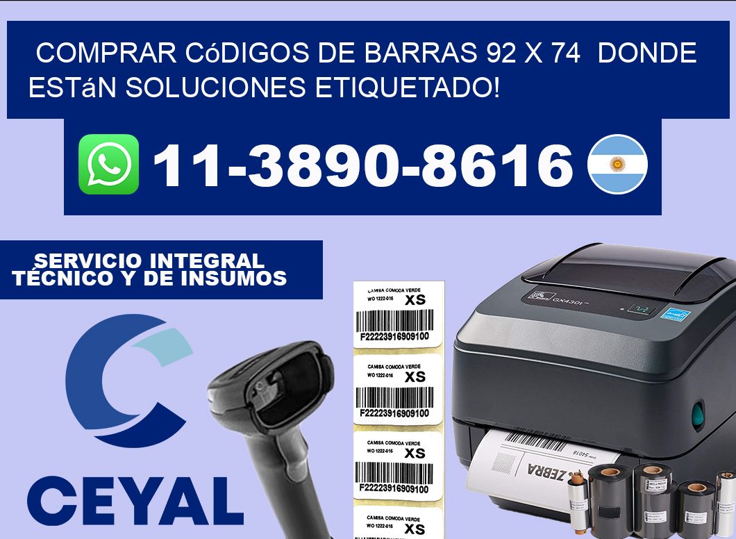 Comprar códigos de barras 92 x 74  donde están soluciones etiquetado!