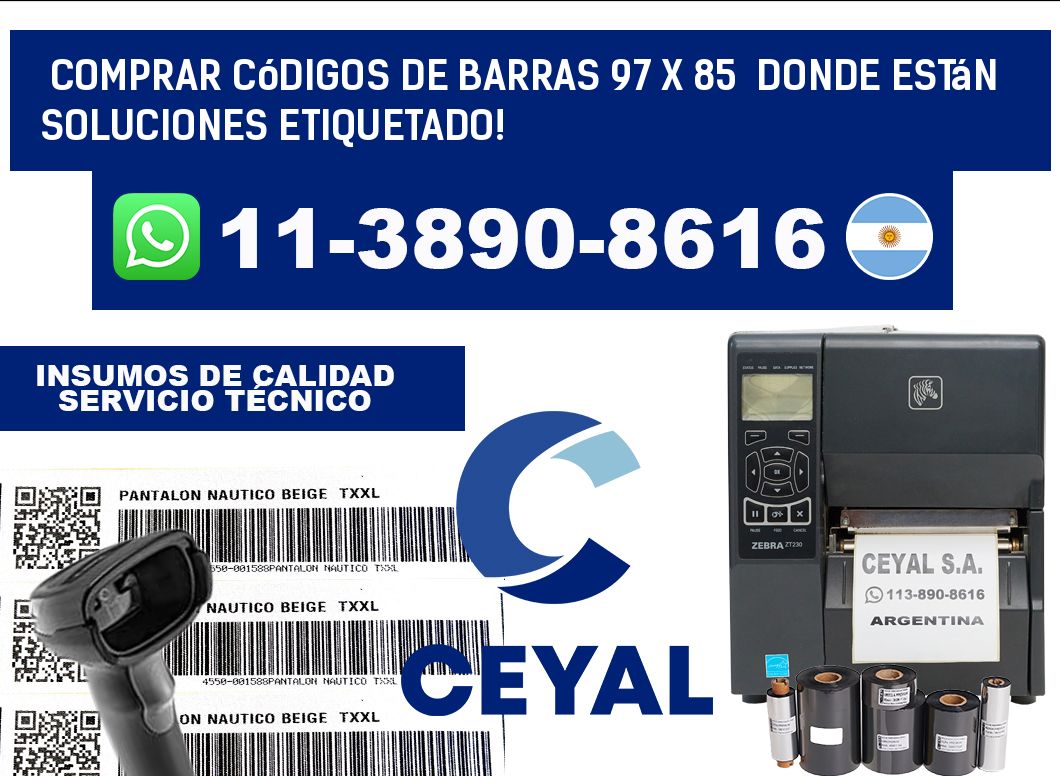 Comprar códigos de barras 97 x 85  donde están soluciones etiquetado!