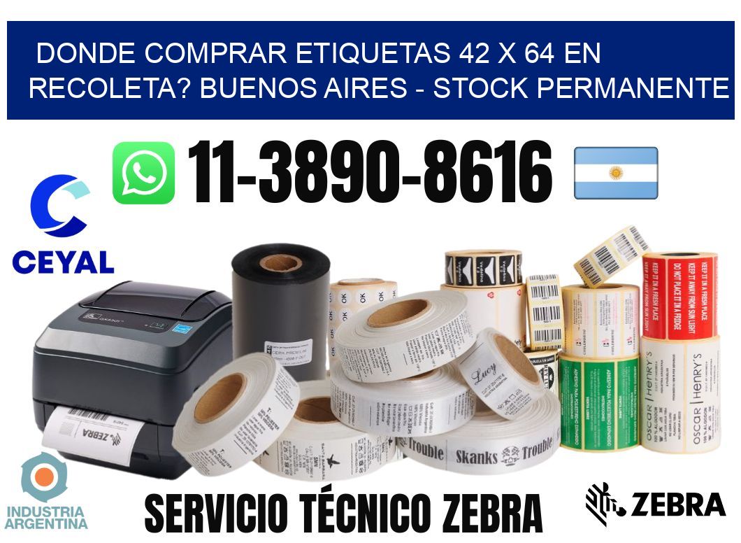 Donde Comprar etiquetas 42 x 64 en RECOLETA? Buenos Aires - Stock permanente