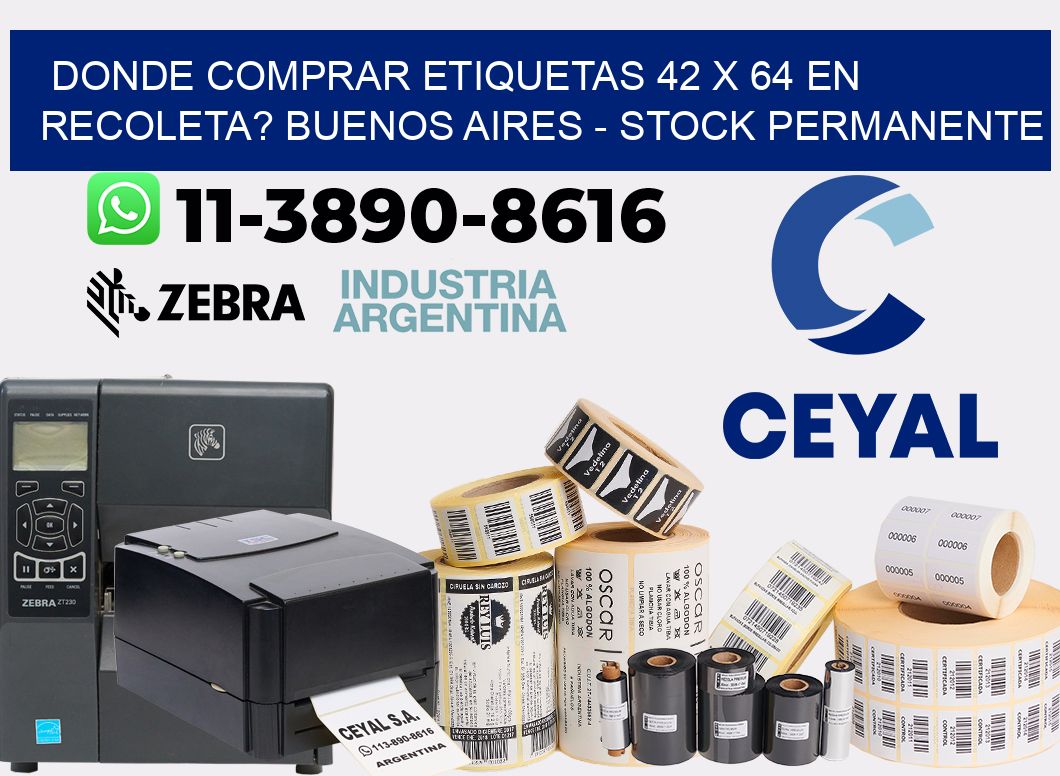 Donde Comprar etiquetas 42 x 64 en RECOLETA? Buenos Aires - Stock permanente