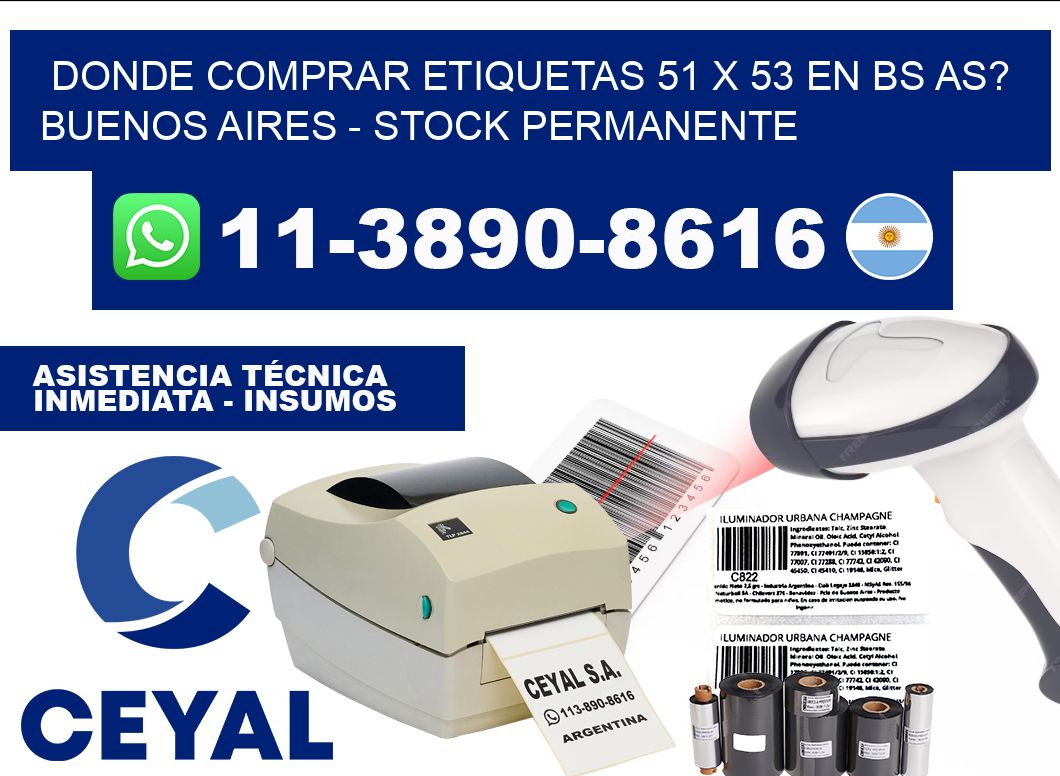 Donde Comprar etiquetas 51 x 53 en BS AS? Buenos Aires - Stock permanente