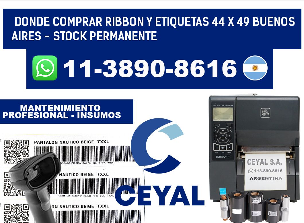 Donde Comprar ribbon y etiquetas 44 x 49 Buenos Aires - Stock permanente