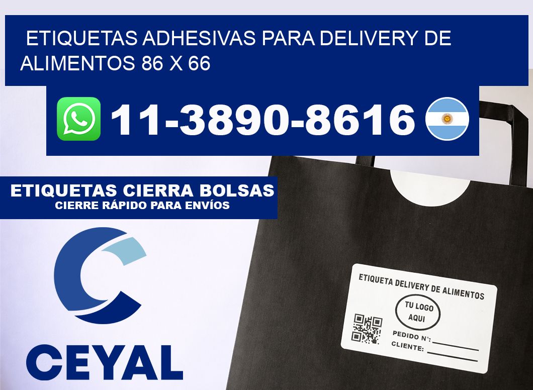 ETIQUETAS ADHESIVAS PARA DELIVERY DE ALIMENTOS 86 x 66