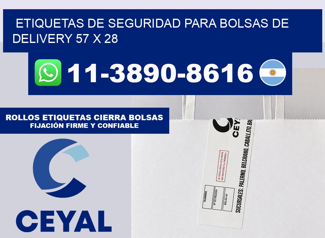 ETIQUETAS DE SEGURIDAD PARA BOLSAS DE DELIVERY 57 x 28