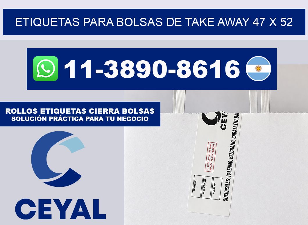 ETIQUETAS PARA BOLSAS DE TAKE AWAY 47 x 52