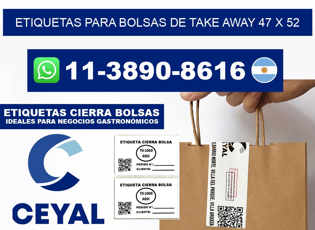ETIQUETAS PARA BOLSAS DE TAKE AWAY 47 x 52