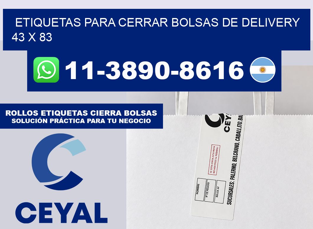 ETIQUETAS PARA CERRAR BOLSAS DE DELIVERY 43 x 83