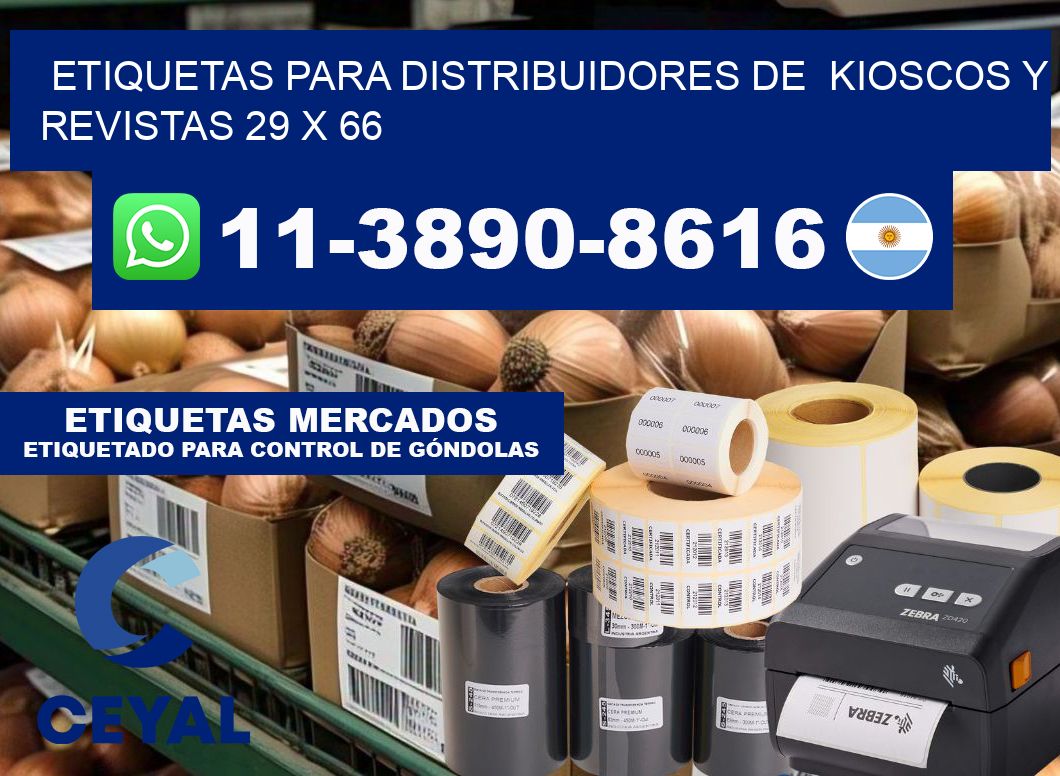 Etiquetas para distribuidores de  kioscos y revistas 29 x 66