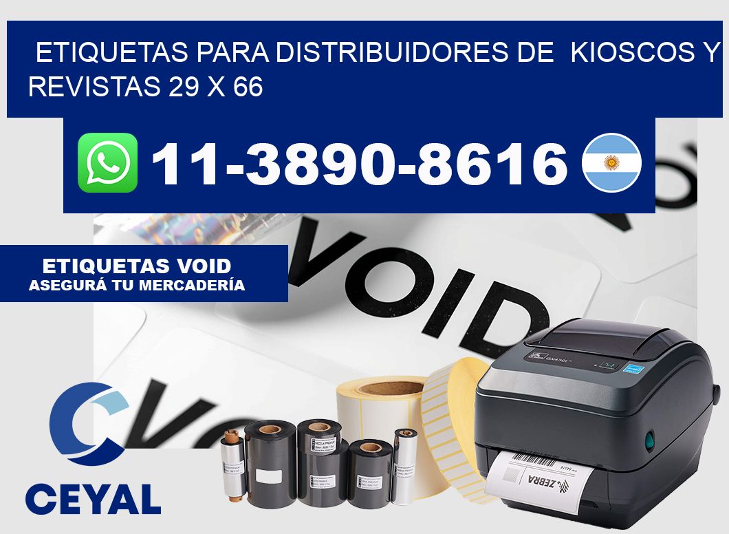 Etiquetas para distribuidores de  kioscos y revistas 29 x 66