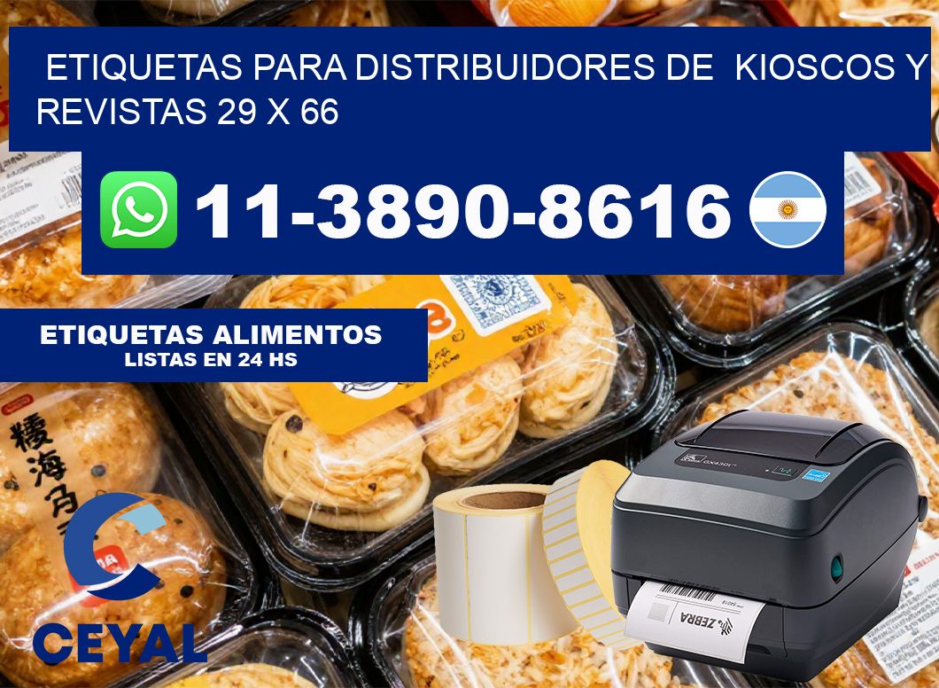 Etiquetas para distribuidores de  kioscos y revistas 29 x 66