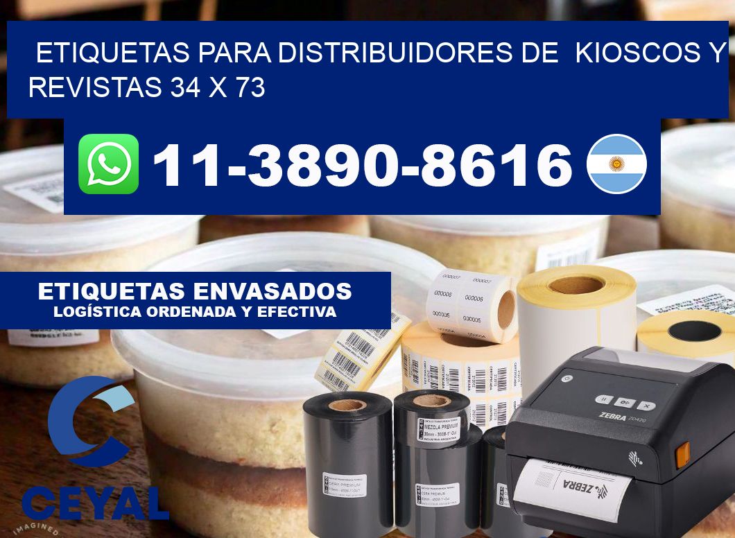 Etiquetas para distribuidores de kioscos y revistas 34 x 73