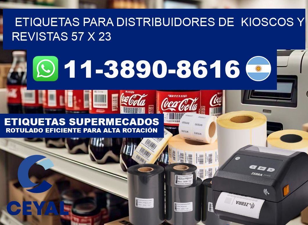 Etiquetas para distribuidores de  kioscos y revistas 57 x 23