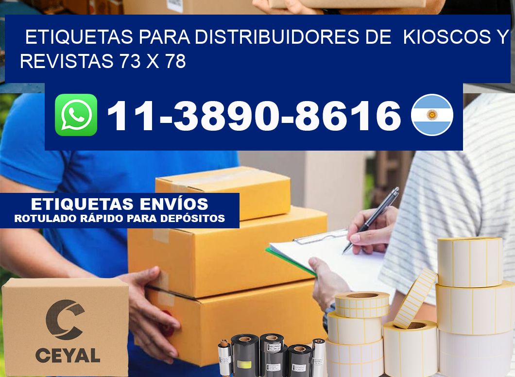 Etiquetas para distribuidores de kioscos y revistas 73 x 78