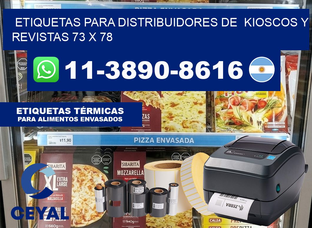 Etiquetas para distribuidores de  kioscos y revistas 73 x 78